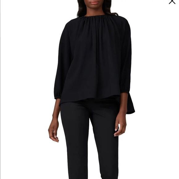 Rochas Black Camica Penny Keyhole Back Women 38/8/Medium Quarter Sleeve Blouse - Picture 8 of 13